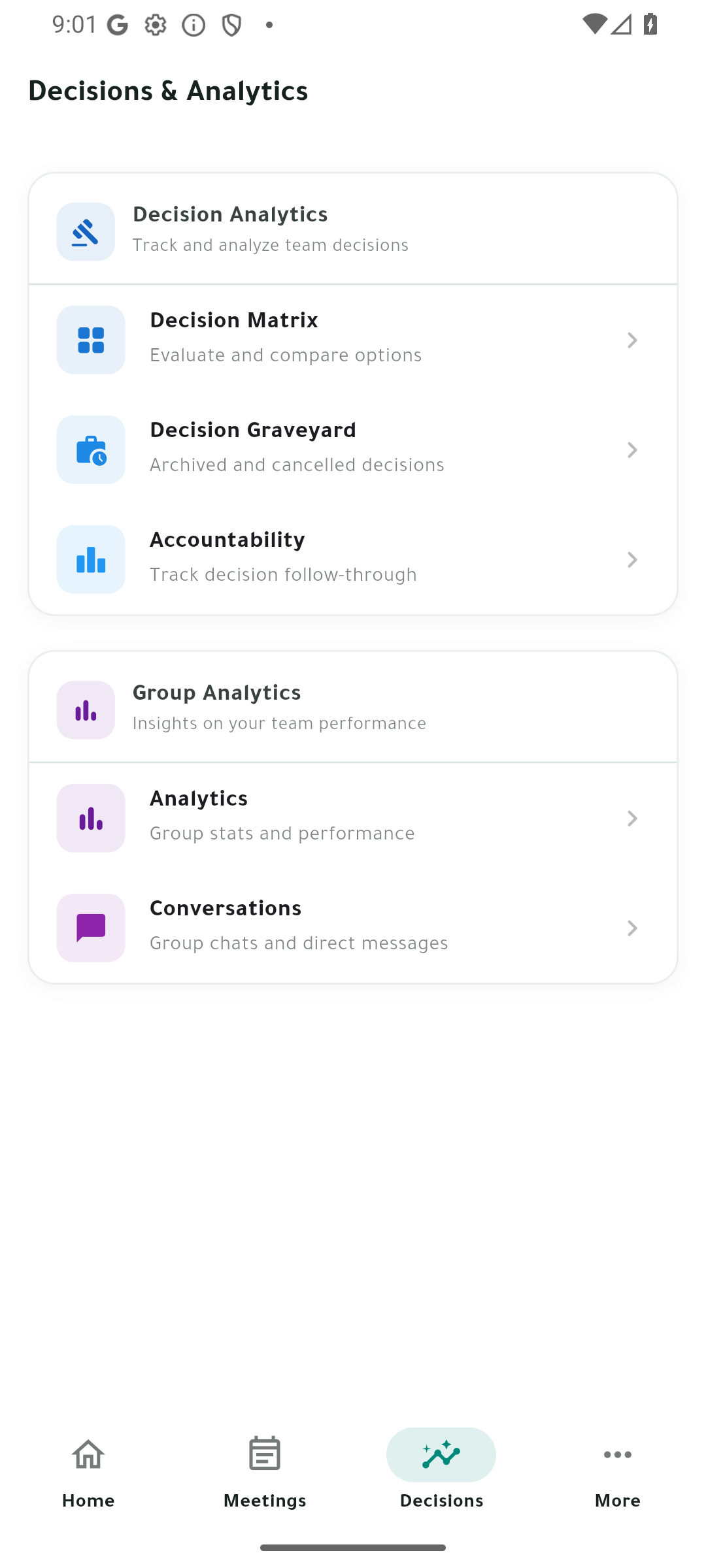 Actify decisions hub